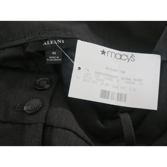 Alfani Womens Wide-Leg Trouser Pants Gray Size 4S - Picture 7 of 7